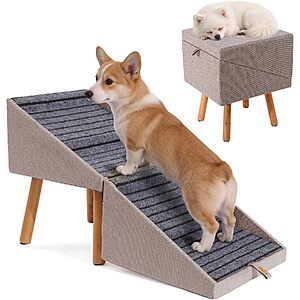 Ziluce Foldable Pet Stairs Dog Ramp (Light Brown): 21" $65, 17" $50 + Free S&H