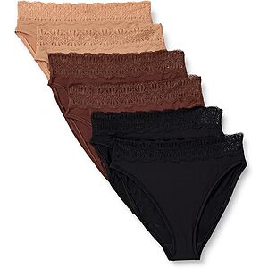 6-Pk Amazon Essentials Women's Peached Microfiber Lace Trim Panties (Various) from $2.70 