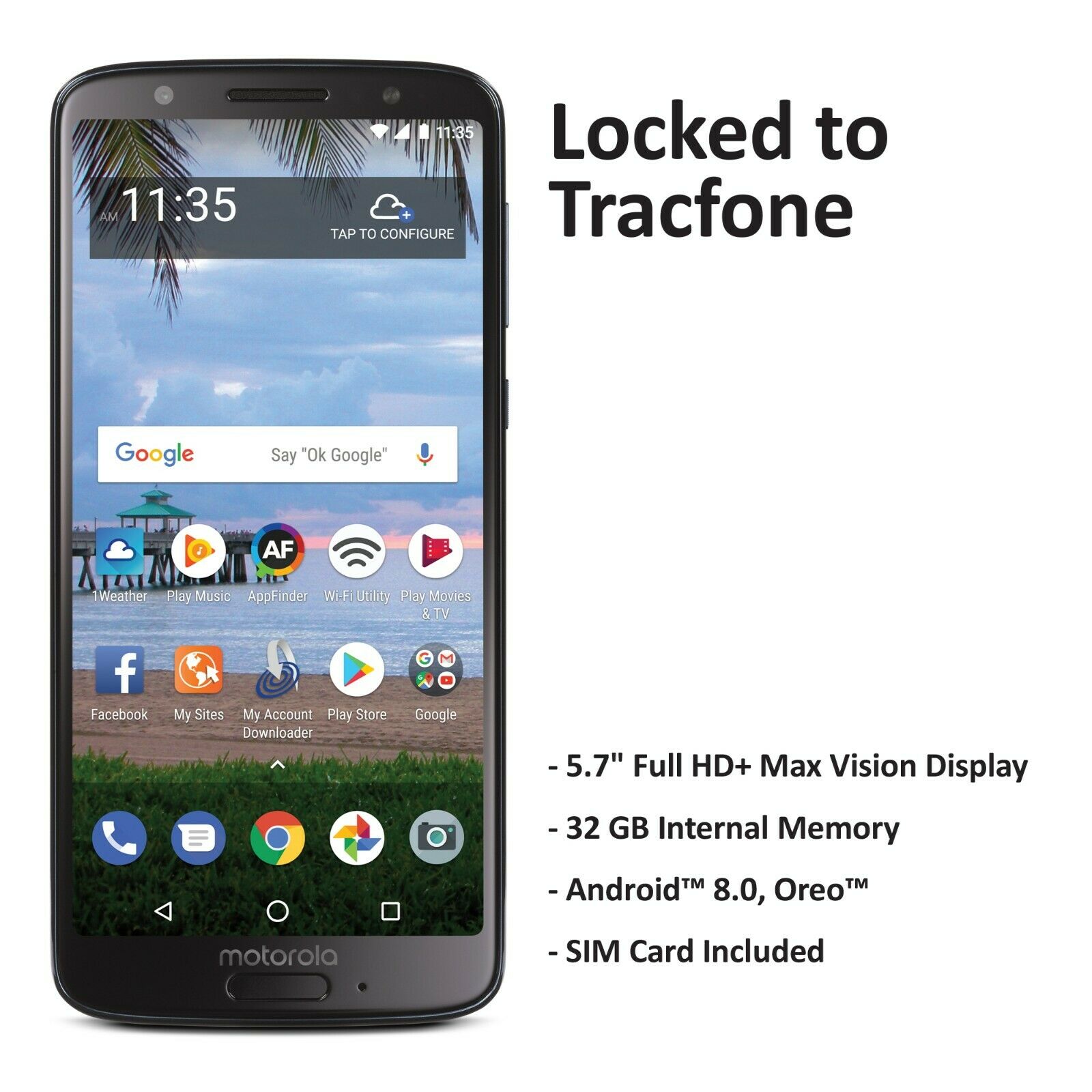 Tracfone 32GB Motorola Moto G6 Prepaid Phone (Refurbished) $39.99 + FS @ eBay