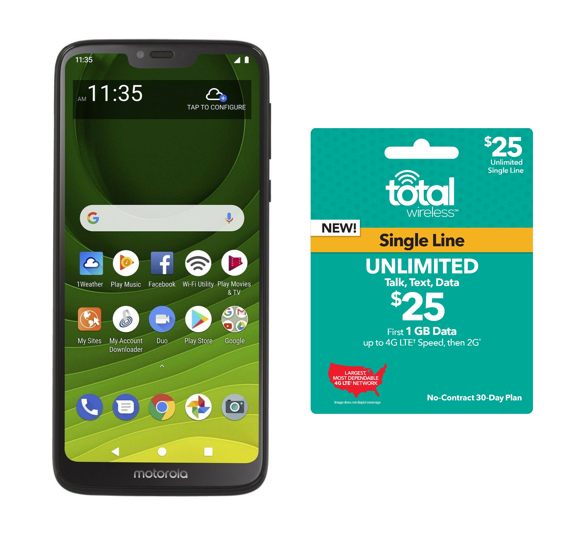 Total Wireless Motorola Moto G7 Optimo Maxx + $25 1GB 30-Day Prepaid Airtime Card - $99.99