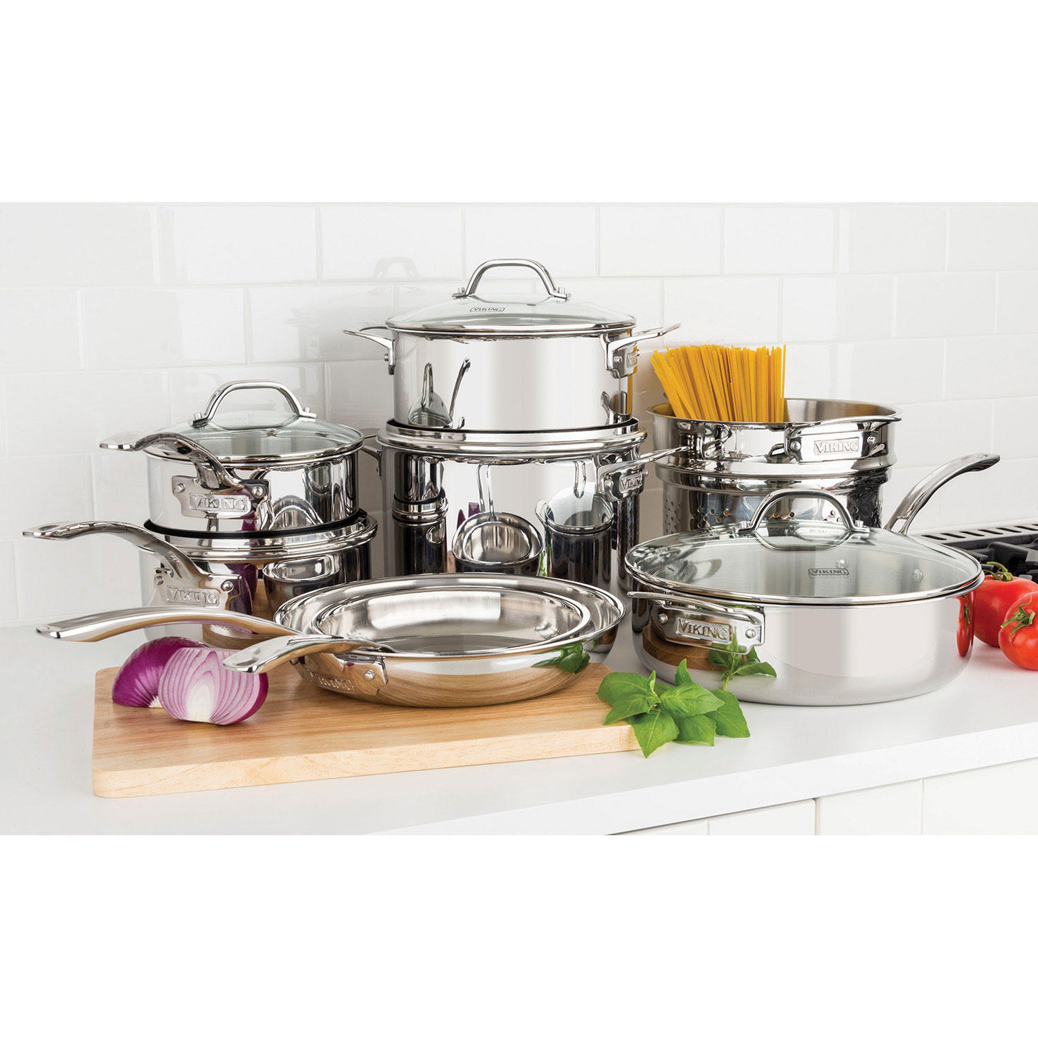 Viking 13-Piece Tri-Ply Cookware Set $149.81