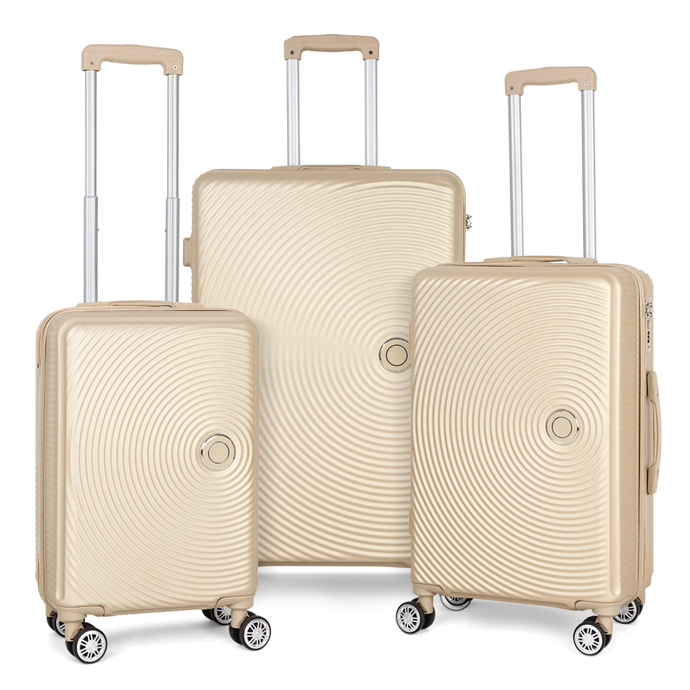 3 Piece Hardside 8-wheel Spinner Suitcase Luggage Set, Includes Checked and Carry On - Champagne - Walmart.com - Walmart.com