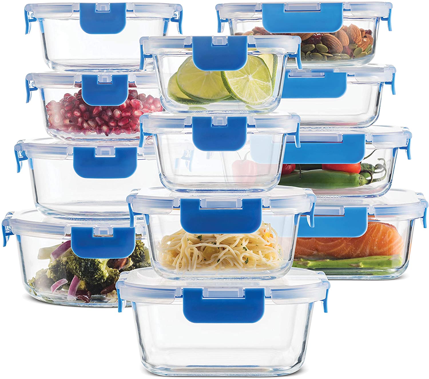 Lowest Price Ever- 24 Piece Hinged Locking Lid Glass Food Containers $26.65