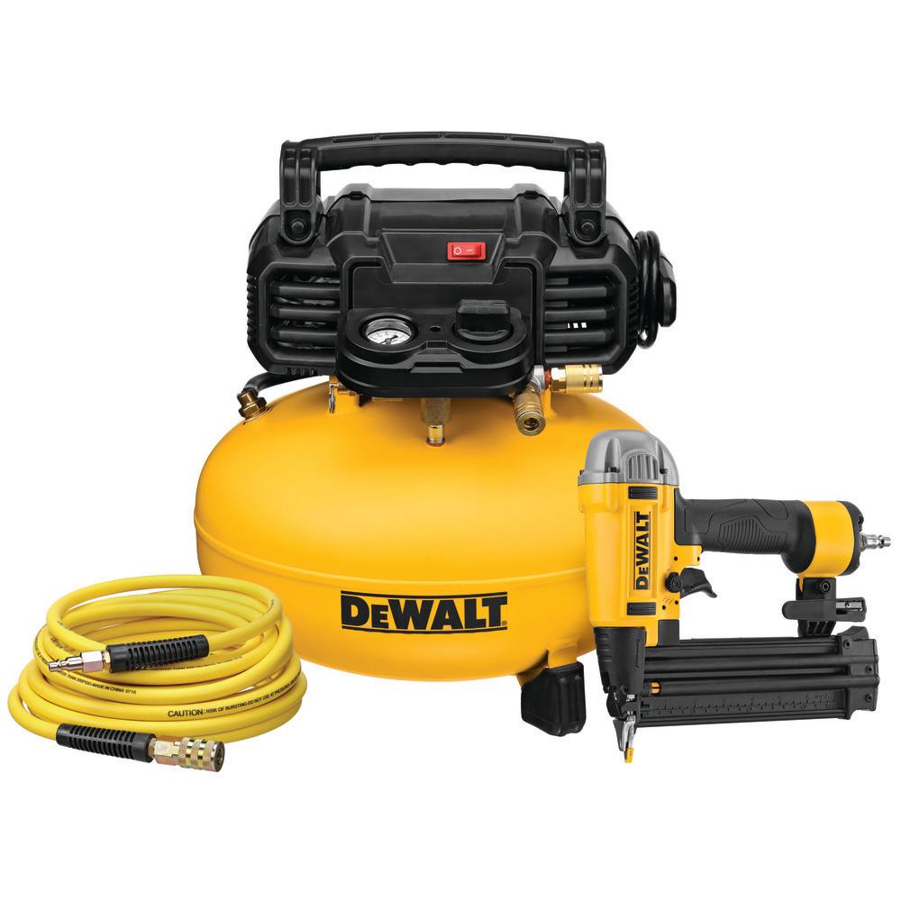 Dewalt 6 Gallon Pancake Electric Air Compressor 18 Gauge Brad Nailer Combo Kit