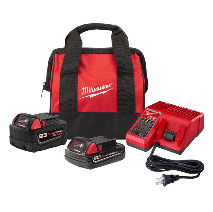 Milwaukee M18 18 V Li Ion Starter Kit W 1x 5 0ah 1x 2 0ah Battery Charger