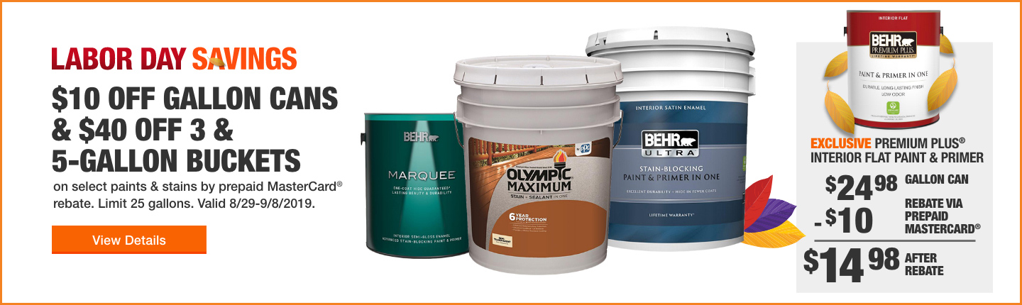 10 40 Rebate On 1 Gal 3 5 Gal Paint By Behr Glidden Ppg