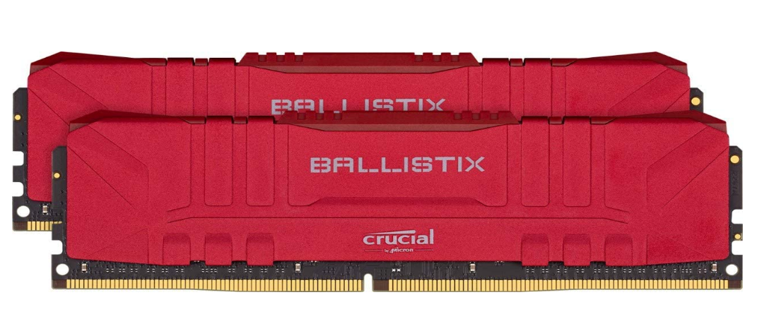 32GB (16GBx2), CL16, Crucial Ballistix, 3200 MHz Desktop Gaming Memory in RED for $157.99 at Amazon