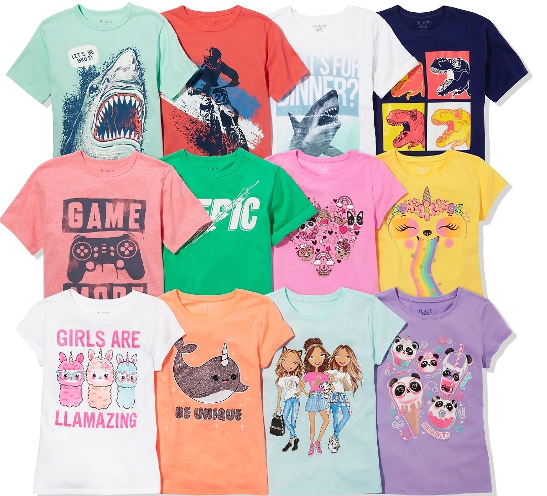 Children S Place Graphic Tees Big Kids From 2 Baby Toddler