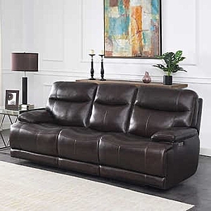 Aleena leather store power reclining loveseat