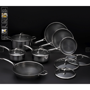$18/mo - Finance HexClad 8 Piece Hybrid Stainless Steel Cookware