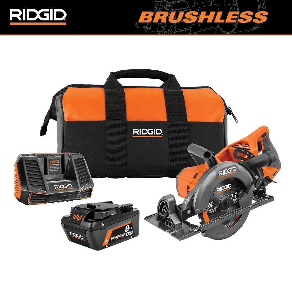 Select Home Depot Stores RIDGID 18V Brushless 71/4" Rear Handle