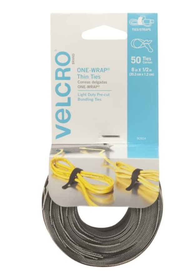 velcro ties 50pk $5.27  @  Amazon