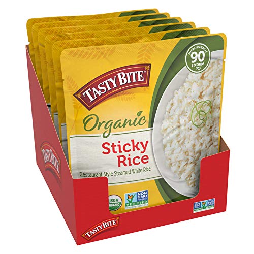 Tasty Bite Organic Sticky White Rice, Ready to Eat Microwaveable Cooked Rice, 8.8 Oz (Pack of 6) - $7.21