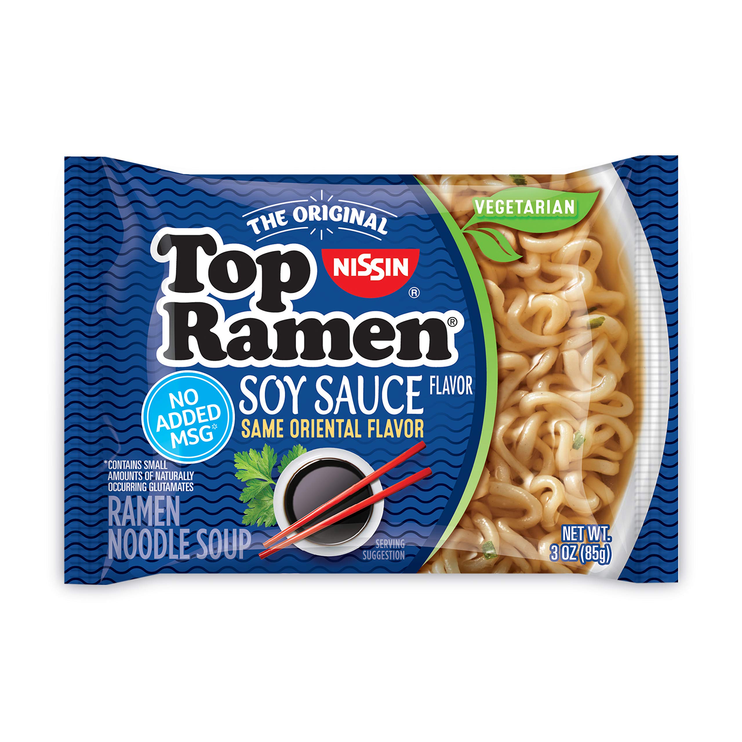 Nissin Top Ramen Noodle Soup, Soy Sauce (aka Oriental) Flavor, 3 Ounce (Pack of 24) - $9.99 or less with Subscribe & Save