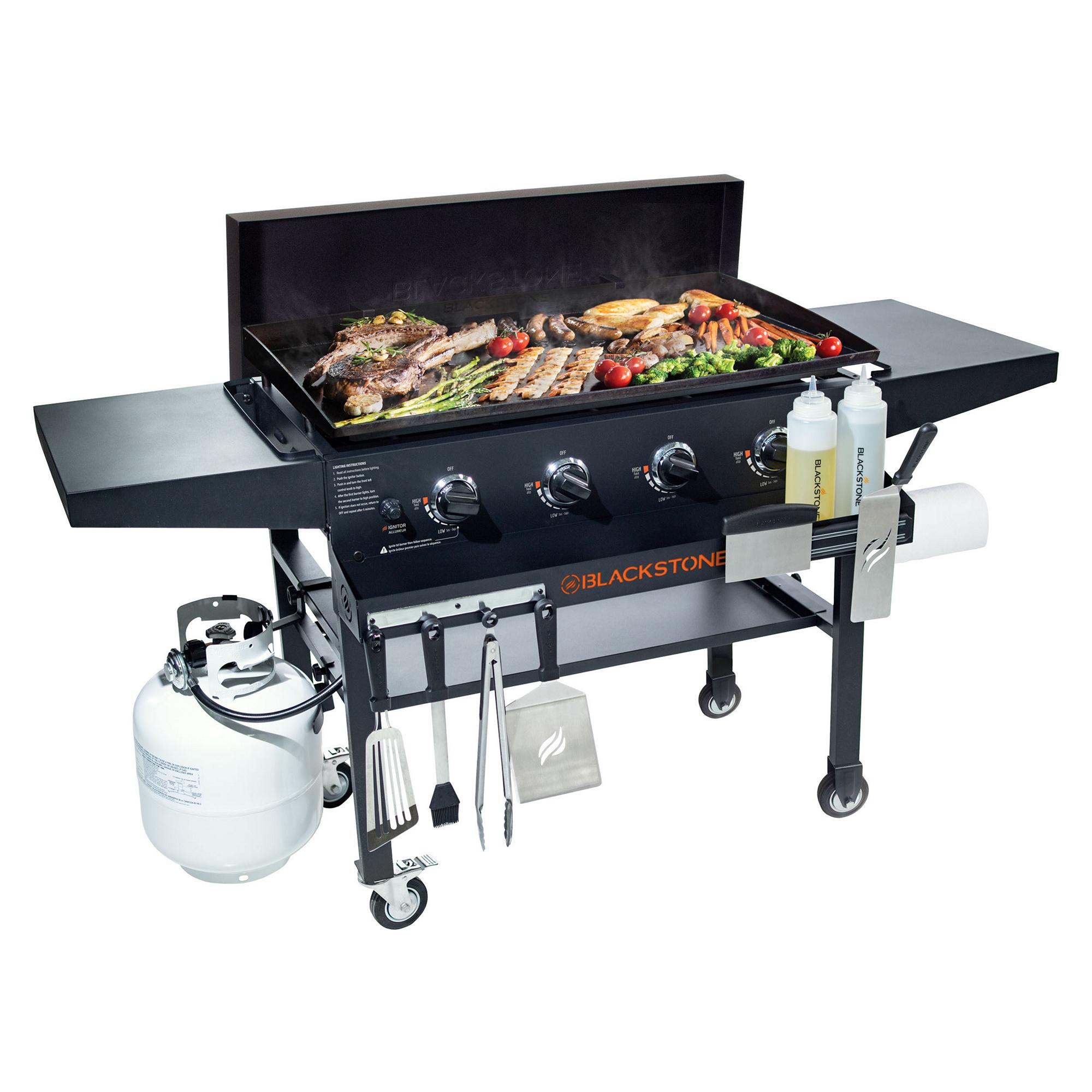 Save 25% 36" Blackstone Gas Griddle with Hard Cover and Front Shelf $299.98