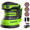 Greenworks 24V 5&amp;quot; Cordless Orbital Sander Kit with 2Ah Battery &amp;amp; Charger 3101602 $46.09