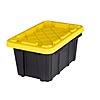 6.5-Qt Tough Storage Tote in Black with Yellow Lid  $2.5 - Free Store Pick Up.