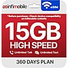 Infimobile Prepaid Plan: 12 Months | 15GB High-Speed Data Per Month | eSIM pSIM,  Verizon / T-Mobile $112