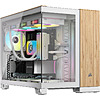 CORSAIR 2500X Micro ATX Dual Chamber PC Case, White/Bamboo $59.99
