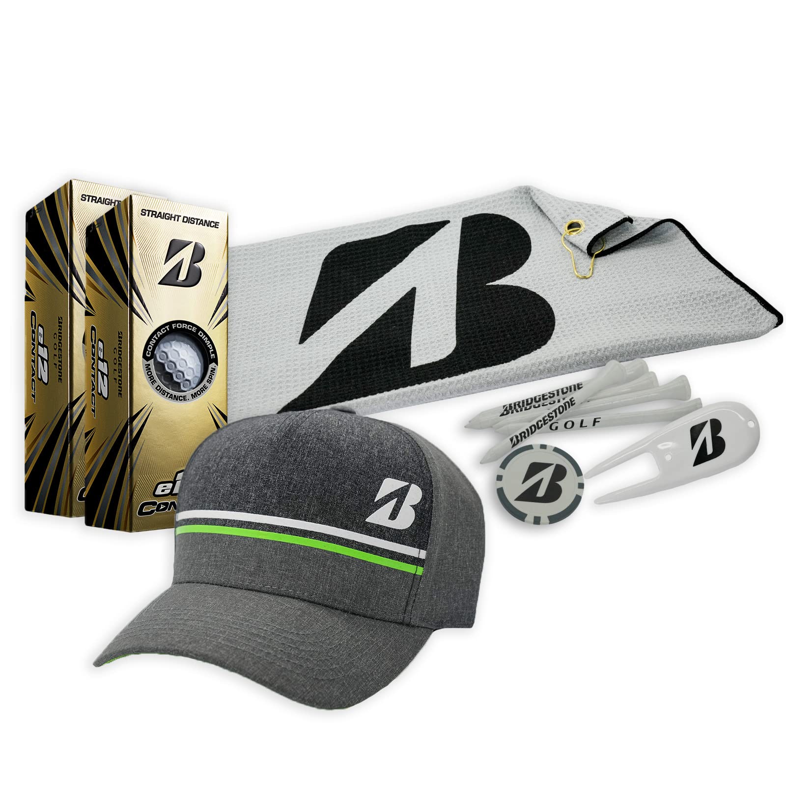 Bridgestone e12 Contact Golf Balls & Accessories Gift Sets: 30-Oz Stainless Steel Tumbler Set $16.10, Conquer Adjustable Hat Set $21.60 + Free Shipping w/ Prime or on $25+