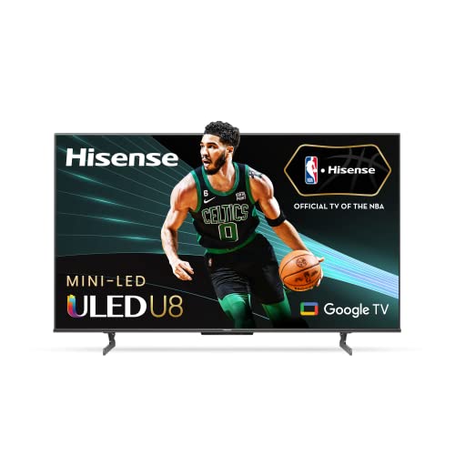 Hisense 55U8H QLED U8H Series Quantum 4K ULED Mini-LED 55-Inch Class Google Smart TV with Alexa Compatibility, Quantum Dot, 1500-Nit HDR10+, Black - $649.99