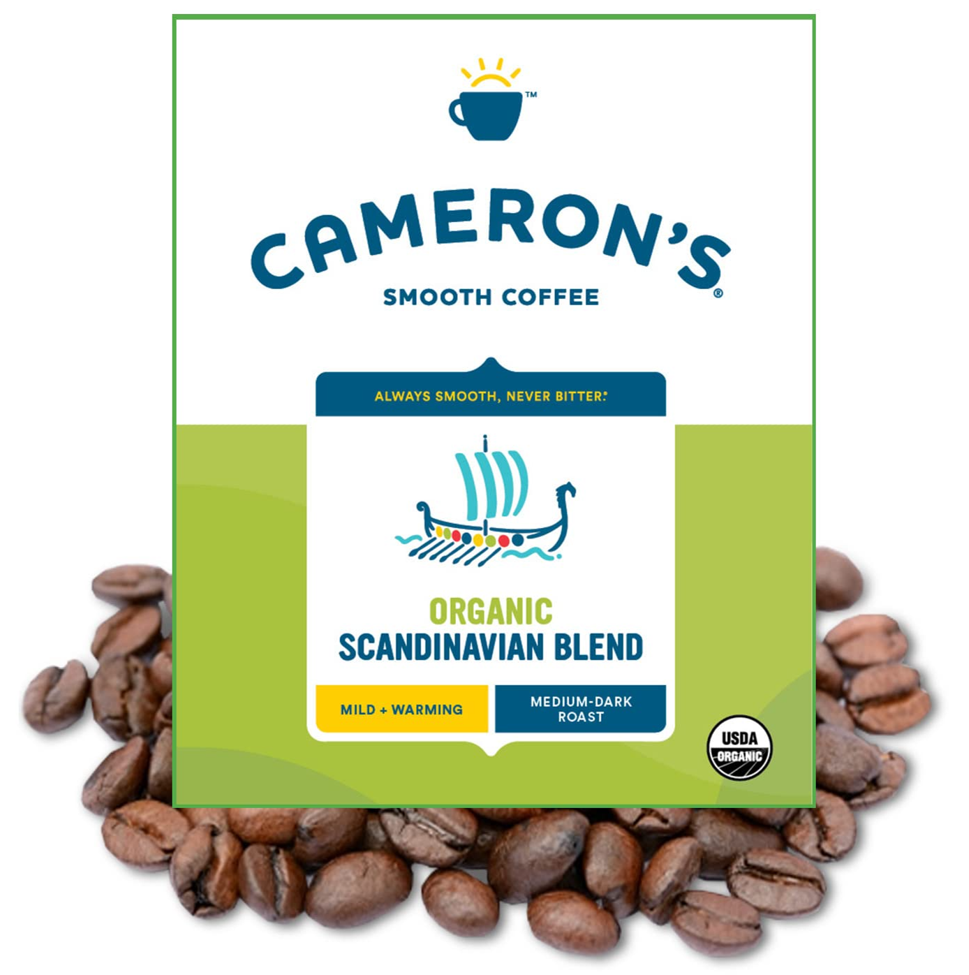 Cameron's Coffee Organic Scandinavian Blend 4lbs Bag, Whole Bean $22.21