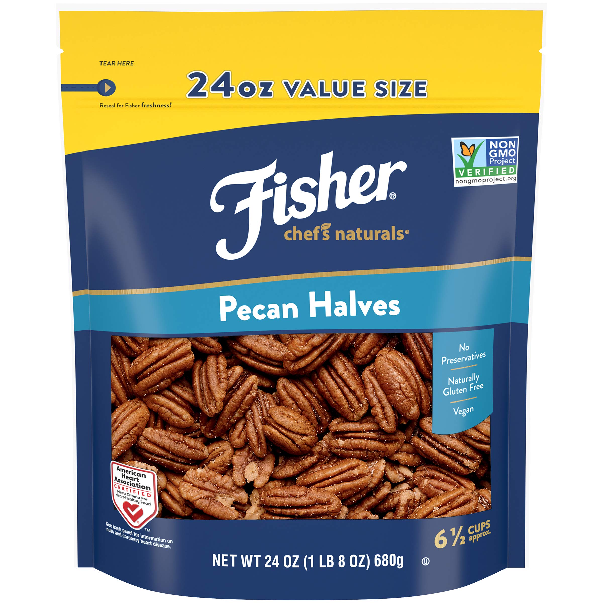 Fisher Chef's Naturals Pecan Halves 24oz Raw Amazon s&s $10