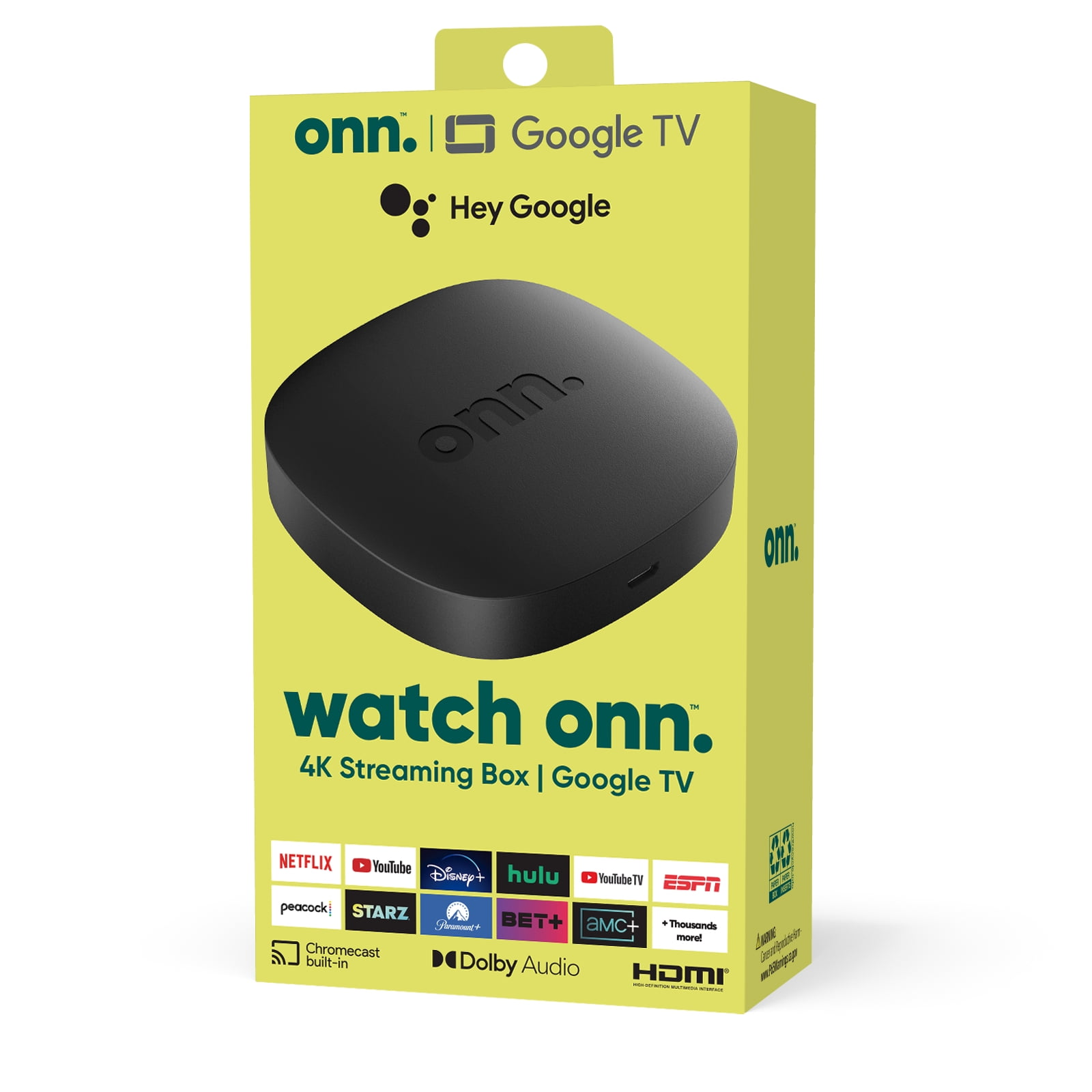 $10 ONN B&M YMMV Google TV 4K Streaming Box (New, 2023), 4K UHD resolution