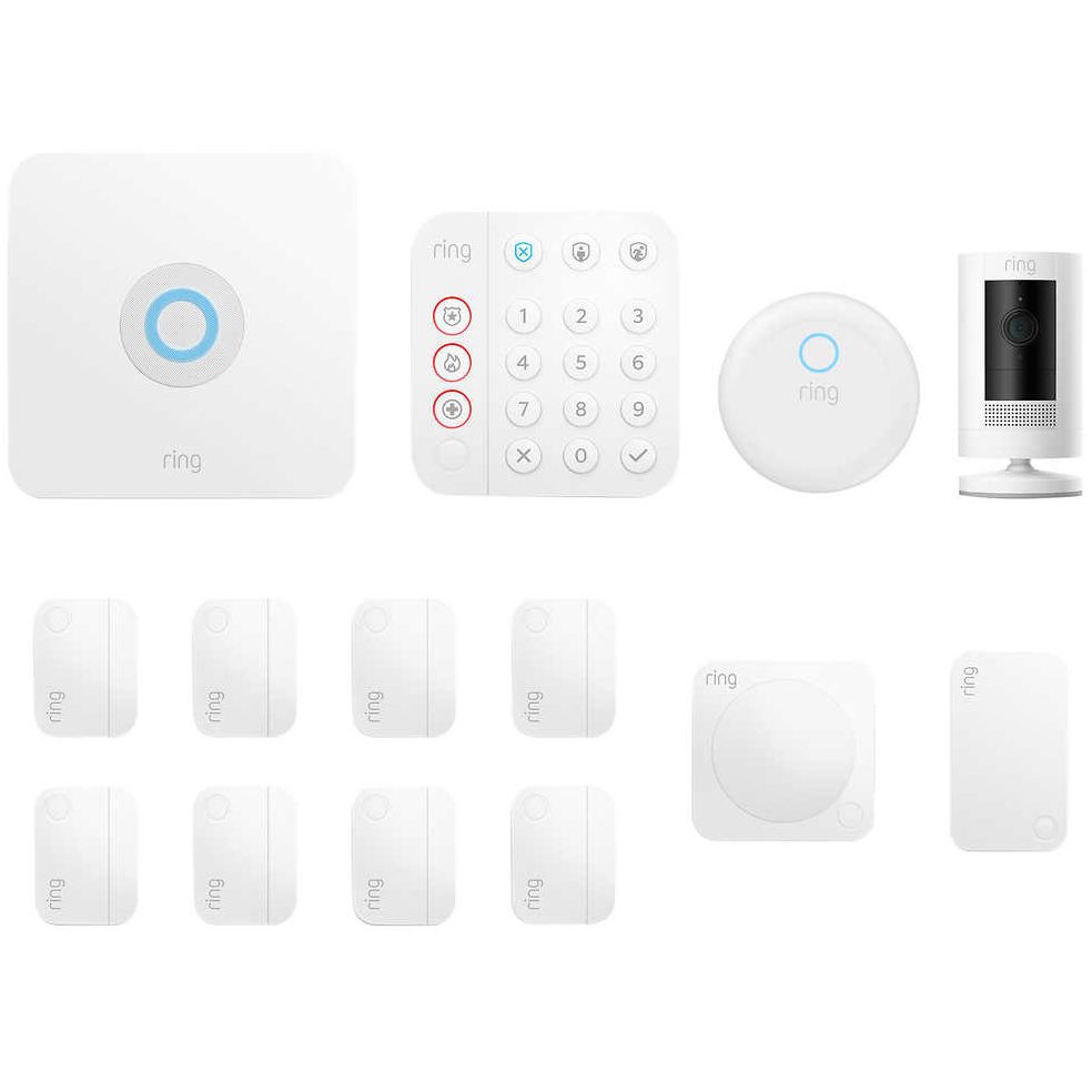 Ring Security Alarm 14-piece Kit (Gen 2) with Stick Up Cam, Smoke/Co Listener and Range Extender $249.99