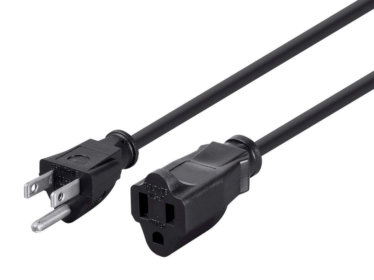 Monoprice Extension Cord - 3 Prong, NEMA 5-15P to NEMA 5-15R, 13 Amp, 1625 Watts, 16AWG, 3 Feet, Black - $3.00, free shipping with Prime