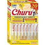 20-Ct 0.5-Oz INABA Churu Squeezable Purée Cat Treats (Chicken & Beef Variety Pack) $7.65 w/ Subscribe &amp; Save