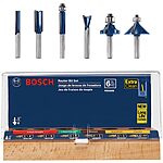 6-Piece Bosch 1/4" Carbide-Tipped Router Bits Assortment $59.95 + Free Shipping