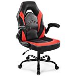 DUMOS Ergonomic Computer Gaming Chair - Home Office Desk with PU Leather Lumbar Support, Height Adjustable Big and Tall Video Game with Flip-up Armrest, Swivel Wheels for - $63.2
