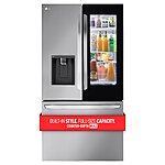 YMMV, Clearance LG Counter-depth MAX InstaView 25.5-cu ft Smart French Door Refrigerator with Dual Ice Maker ($696)