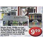 AC Moore Black Friday: Assorted Art Sets: Nicole 79-pc Studio Art Set in Wooden Case or Nicole 52-pc Gel Pen Set in Metal Case &amp; More - Your Choice for $9.99