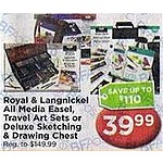 AC Moore Black Friday: Royal &amp; Langnickel All Media Easel, Travel Art Sets or Deluxe Sketching and Drawing Chest - Your Choice for $39.99