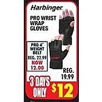 Big 5 Sporting Goods Black Friday: Harbinger Pro Wrist Wrap Gloves for $12.00