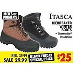 Big 5 Sporting Goods Black Friday: Itasca Men's or Women's Icebreaker Winter Boots for $25.00