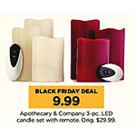 Kohl's Black Friday: Apothecary &amp; Company 3-pc LED Candle Set w/ Remote for $9.99