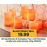 Kohl's Black Friday: All Apothecary &amp; Company 7-pc LED Flameless Candle Sets w/ Remote for $19.99