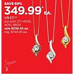 JCPenney Black Friday: Sirena 1/5-ct T.W. Diamond 14k Gold Pendant Necklace for $349.99