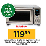 Kohl's Black Friday: NuWave Bravo Digital Air Fryer Convection Toaster Oven w/ Temperature Probe + $30 Kohl's Cash for $119.99