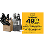 Kohl's Black Friday: Chicago Cutlery Ellsworth 13-pc Cutlery Set or Farberware Pro 13-pc Stainless Steel Cutlery Set for $49.99 after $10.00 rebate