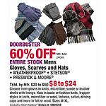 Boscov's Black Friday: Entire Stock Weatherproof, Stetson and Preswick &amp; Moore Men's Gloves, Scarves and Hats - 60% Off