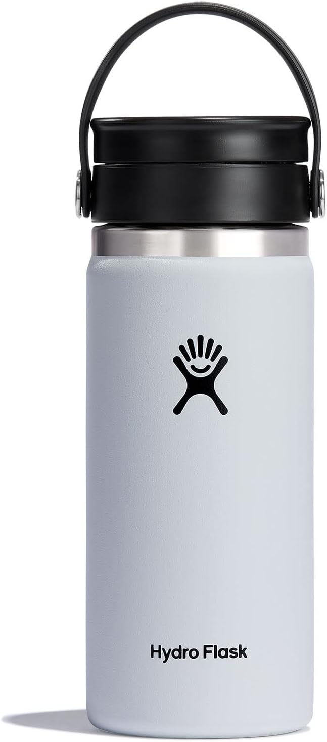 16.96 16 Oz Hydro Flask Wide Mouth Bottle w Flex Sip Lid White