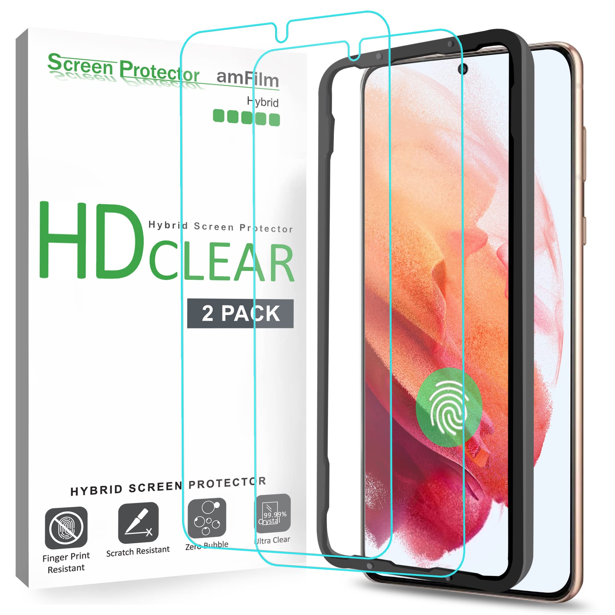 2-Pack amFilm OneTouch Samsung Galaxy S21/S22/S23/S24 Tempered Glass Protector From $4.94 + Free Shipping w/ Prime or orders $35+