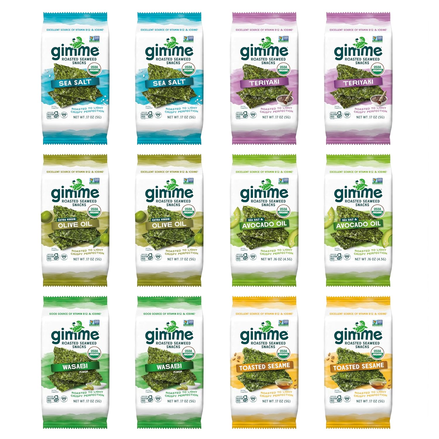 12-Count Roasted Seaweed Variety Pack (6  Flavors) $11.24 + FS w/ Prime or 35+