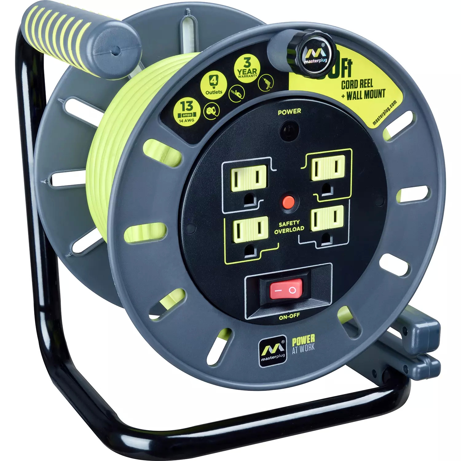 Sam s club members masterplug 50 4 outlet 14 awg extension cord reel