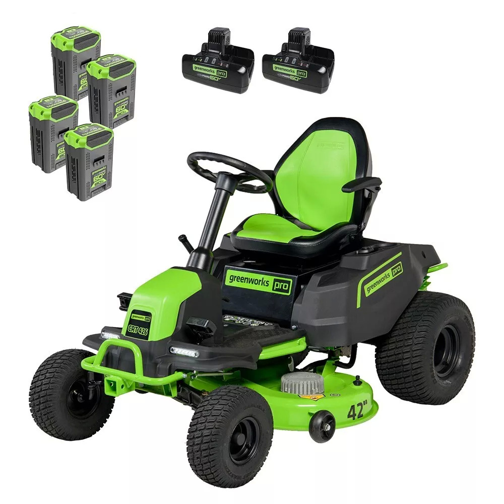 Greenworks 60V 42 inch Riding Lawn Mower with 4x 8Ah Battery and 2x 10A Charger - $1238.40