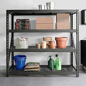Select Costco Stores Edsal 4 Shelf Industrial Shelving Unit 77